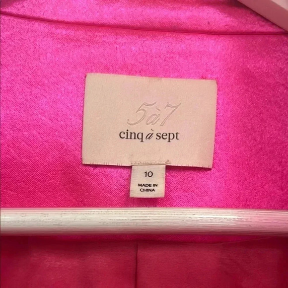 Cinq a sept Women's Pink Satin Blazer - Picture 3 of 16